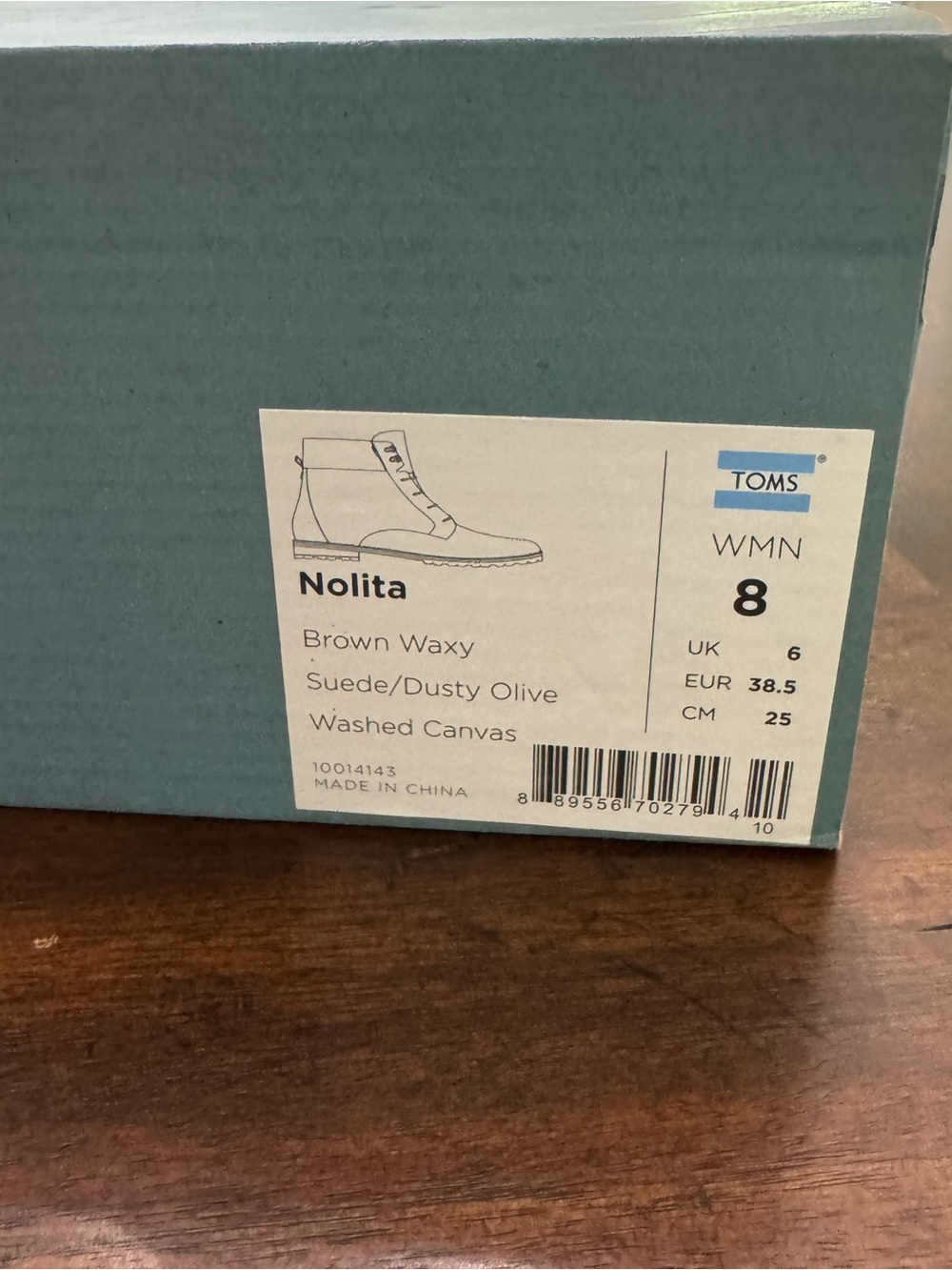 TOMS Nolita Brown & Dusty Olive Lace-Up Ankle Boots - Picture 8 of 10